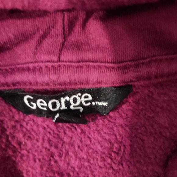 George maroon zip up hoodie with kangaroo pocket women's size M - Picture 4 of 5